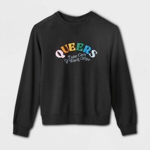 Ash + Chess Pride Embroidered Crewneck Sweatshirt Black Size S